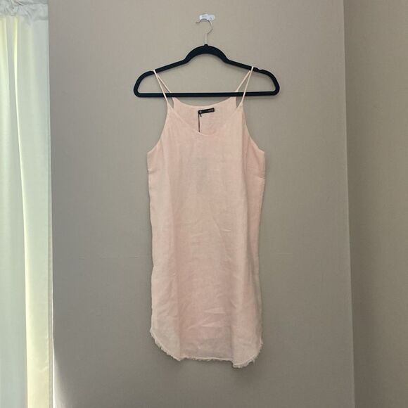 krisaa Frayed Hem Linen Mini Dress Size XS in dahlia - Picture 1 of 6